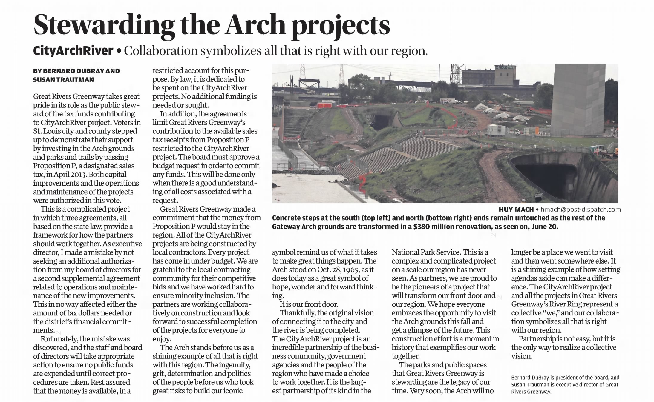 Stewarding the Arch projects
https://www.newspapers.com/image/148517295/
