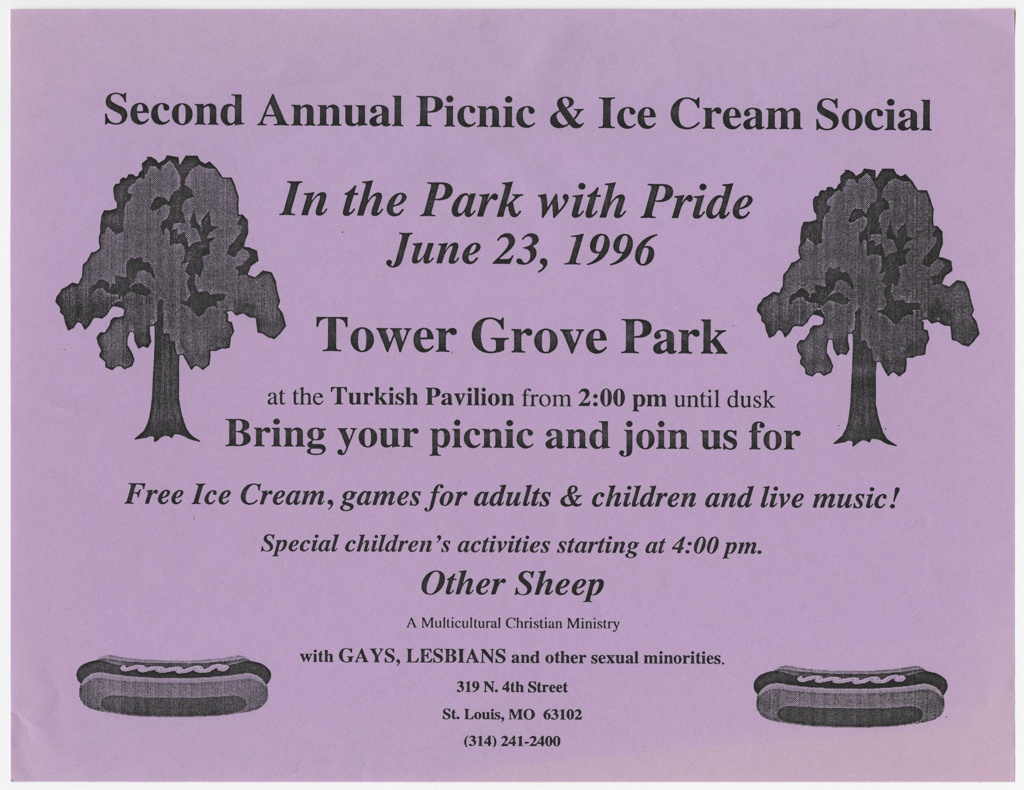 "In the Park With Pride" Flier, 1996