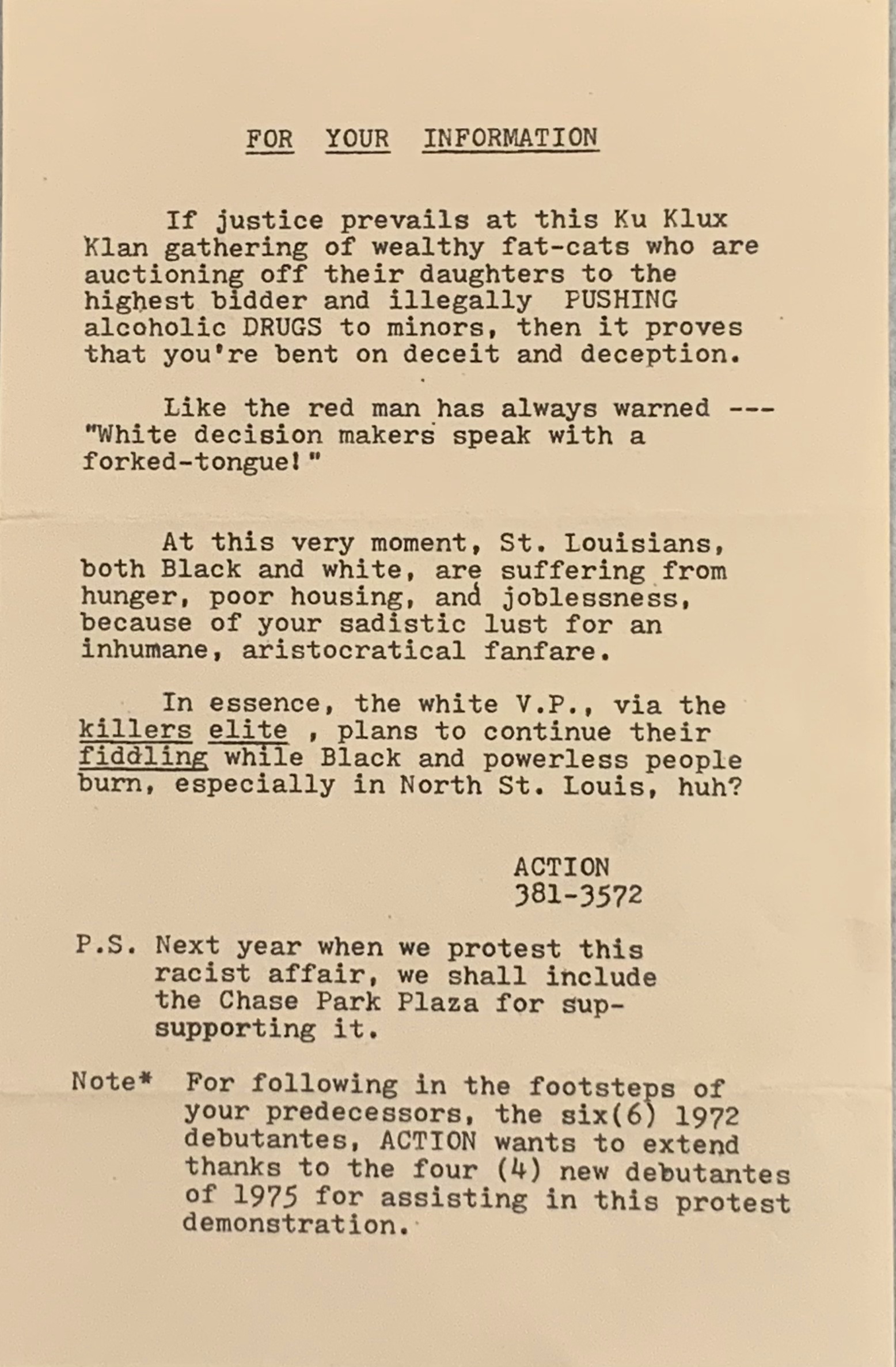 For Your Information letter