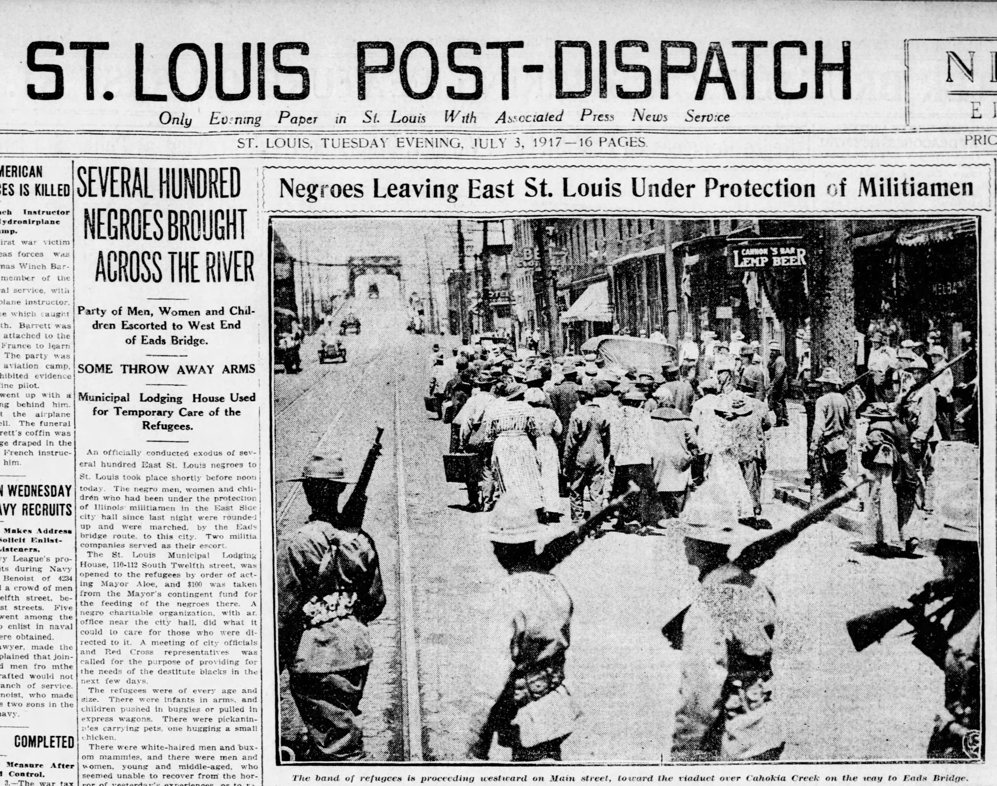 Negroes Leaving East St. Louis Under Protection of Militiamen
https://www.newspapers.com/image/138256466/