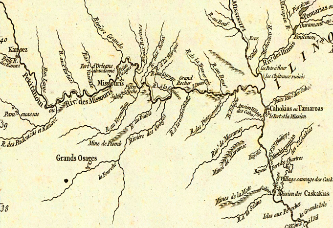 Osage Missouri Early Map Drawing (1732)