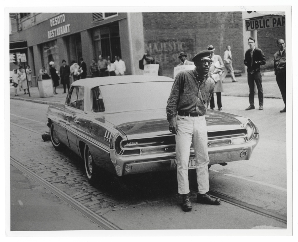 Percy Green standing in the street behind a car
https://mohistory.org/collections/item/P0877-00004