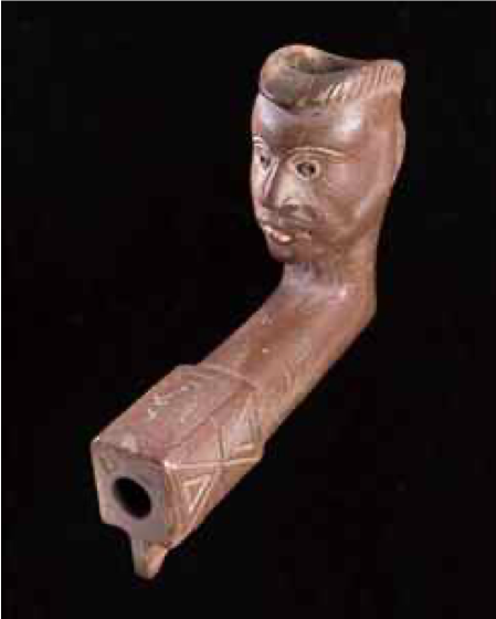 American Indian Hand Effigy Catalanoite Pipe Bowl