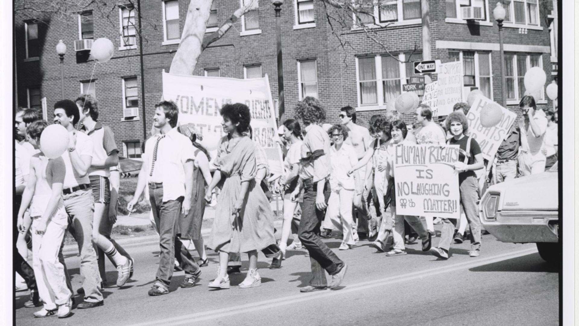 Marchers in the first St. Louis Gay and Lesbian Pride Parade