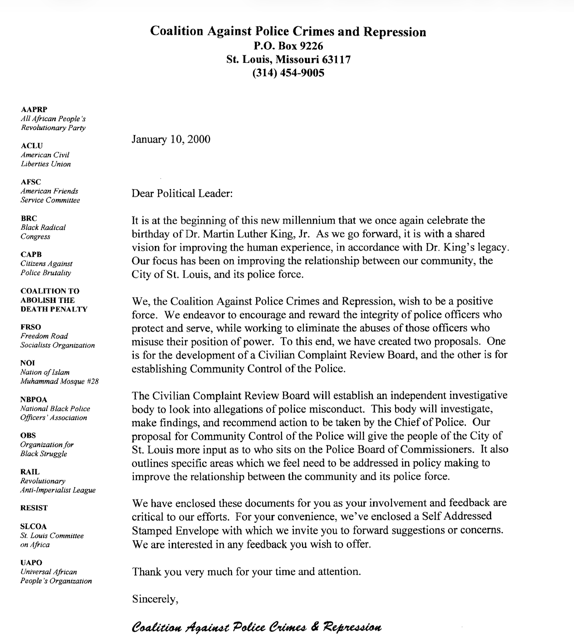 CAPCR Introduces Legislation
