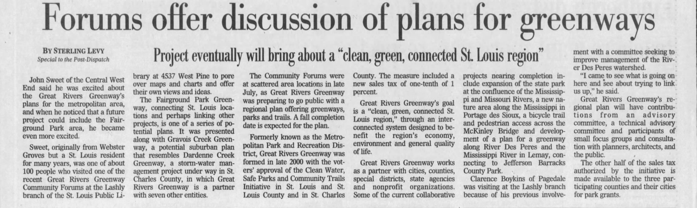 Forums offer discussion of plans for greenways https://www.newspapers.com/image/141018569/