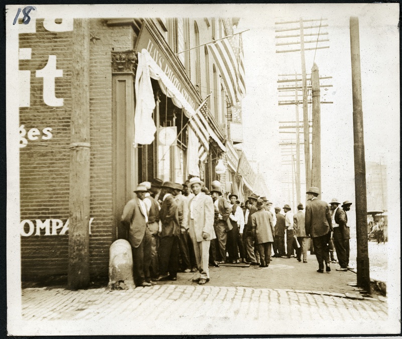 "Men Registering For 1st Draft at No. 6 S Jefferson Ave."