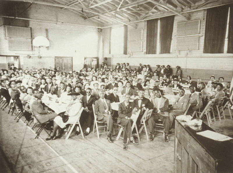 Welcome Home Banquet for WWII Soldiers in Douglass High School Gym