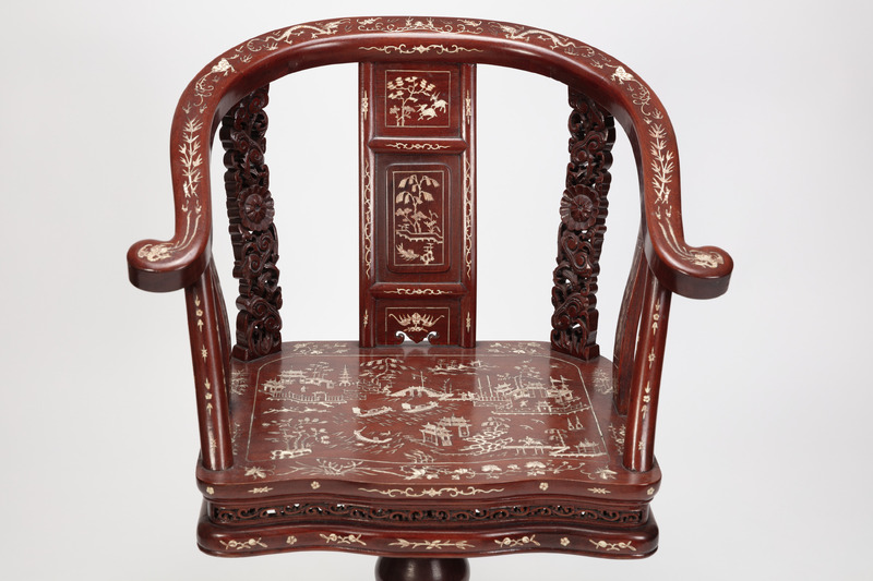 Chinese Rosewood and Inlay Desk Chair on Display at the 1904 World's Fair