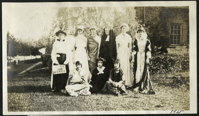 Photograph of Women Wearing Costumes Depicting Roles of Women