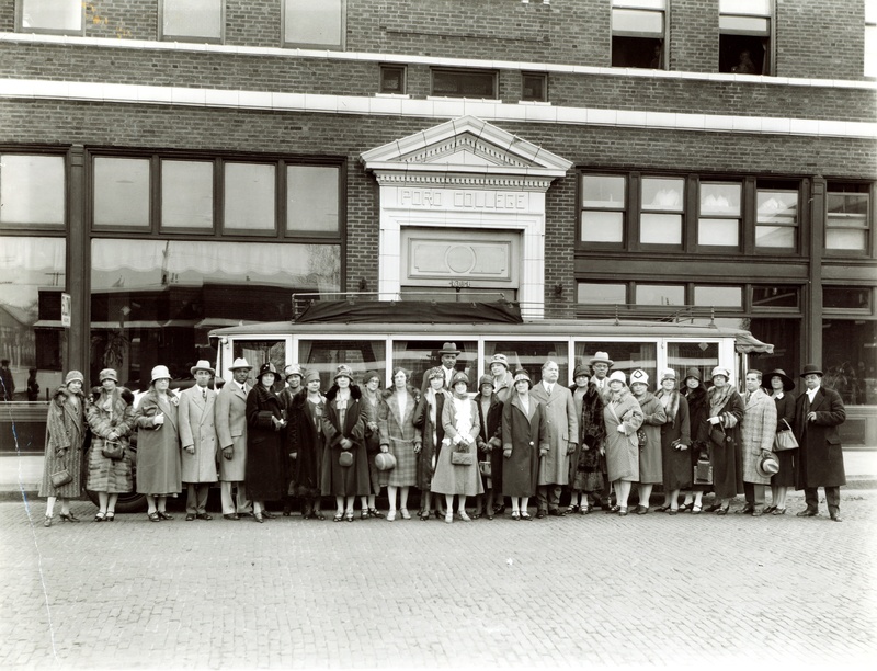 Annie Malone (Tenth from Right) With a Group of Friends Celebrating a Wedding in Front of Poro College.