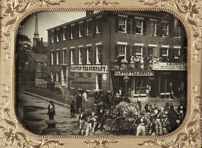 Canton Tea Company and Union Fire Company Number Two, Fourth and Olive Street, Northwest Corner