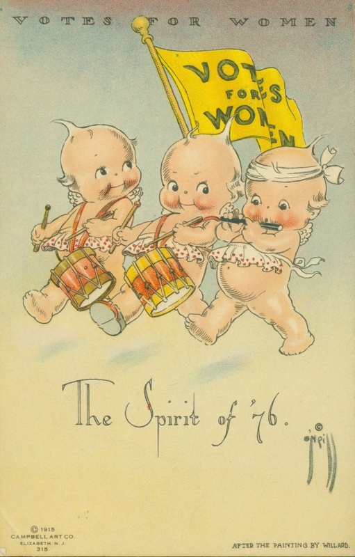"Votes for Women: The Spirit of '76" Kewpie Suffrage Postcard