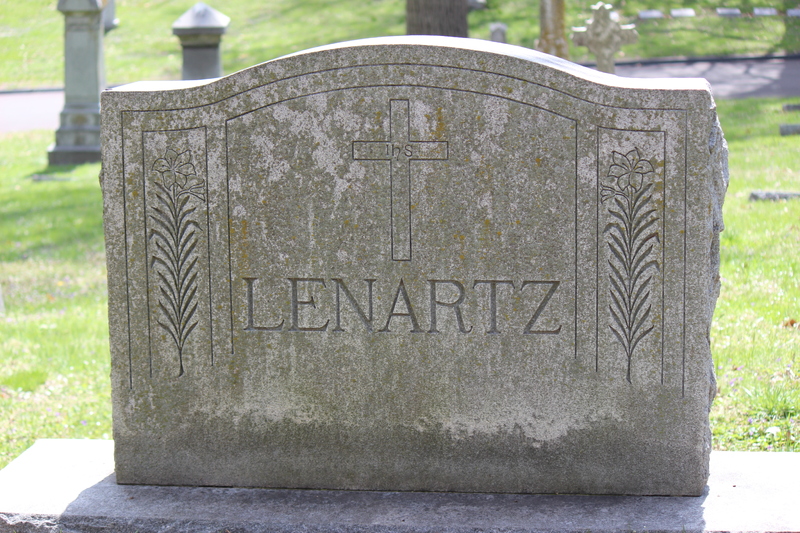 Gravestone with Cross and Floral Carvings