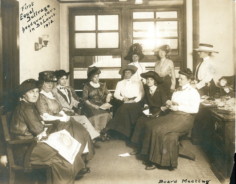 Photograph of a Board Meeting at the First Headquarters of the Equal Suffrage League