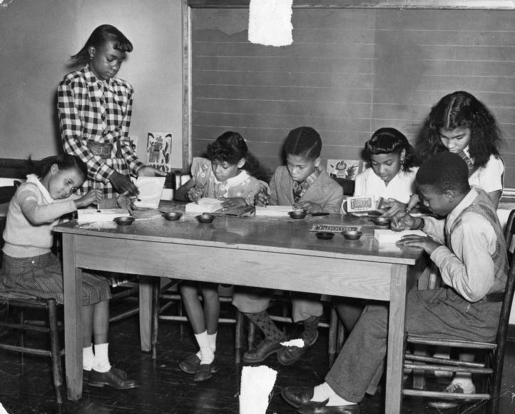 Children Making a Cigar Box Project