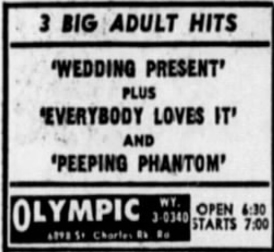 Olympic Drive-In Advertisement – April 18th, 1968