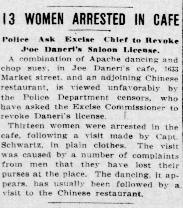 Newspaper Article: "13 Women Arrested in Cafe"