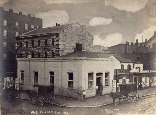 St. Louis Jail at Chestnut & 6th, photo taken 1870