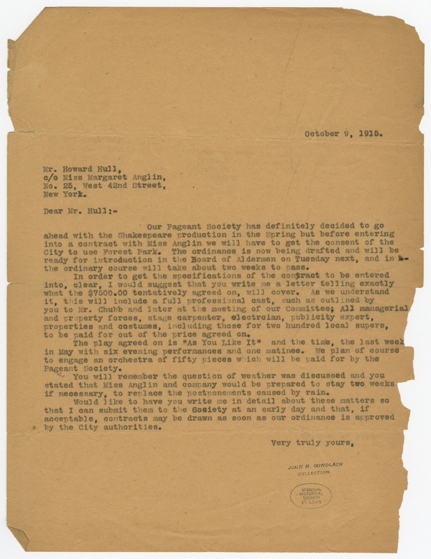 Margaret Anglin Contract Negotiations