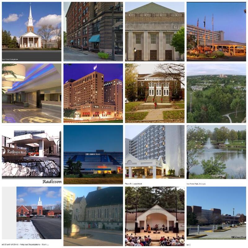 Collage of locations the Gateway City Church met at prior to 2000.