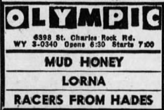 Olympic Drive-In Advertisement –March 8th, 1967