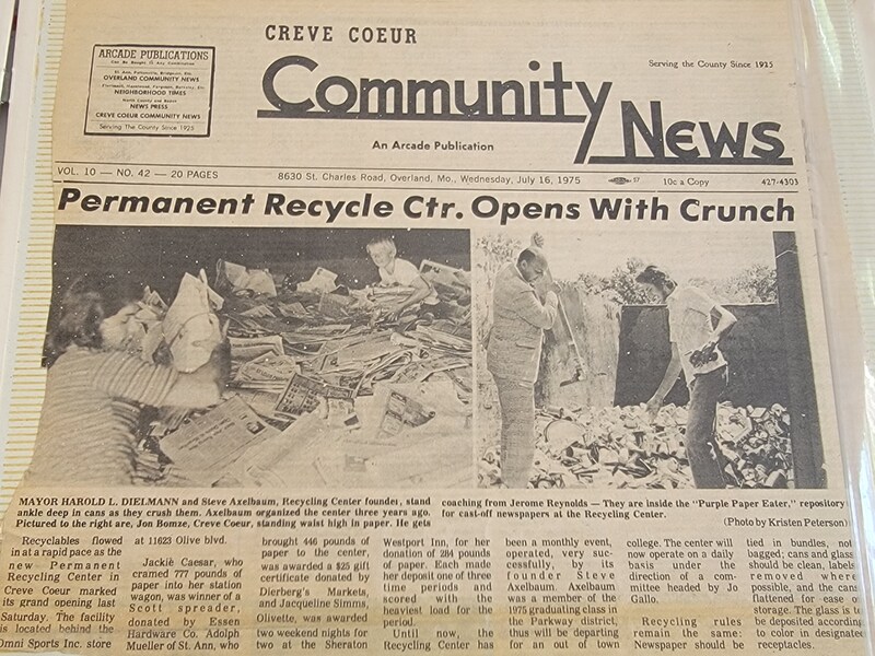 Newspaper Article: Permanent Recycle Ctr. Opens With Crunch