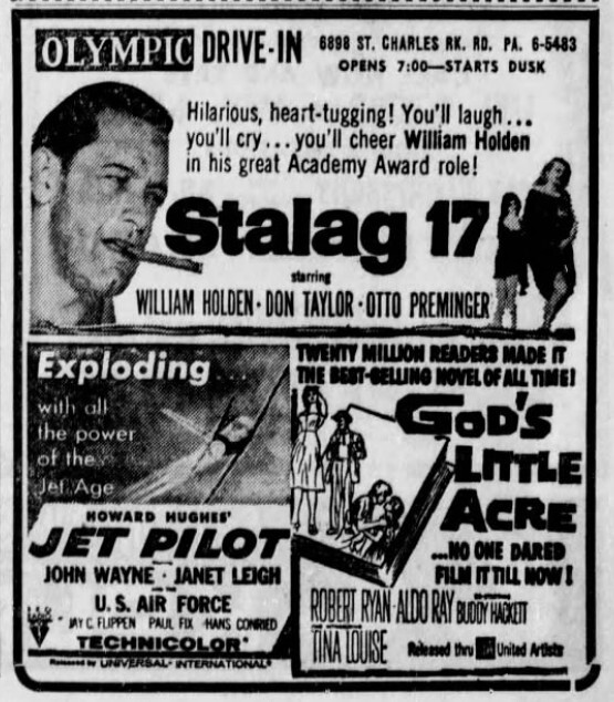 Olympic Drive-In Advertisement – August 29th, 1962