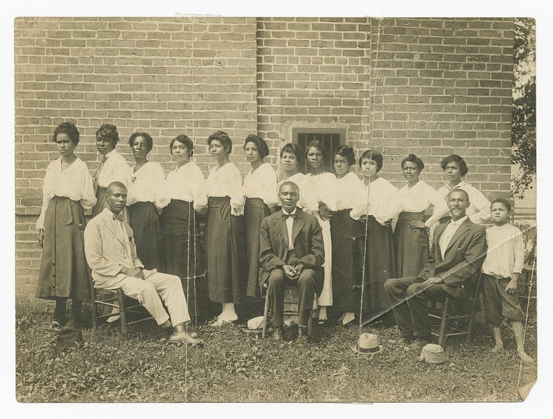 Photograph of Lucille Brown and Elder Brown among others