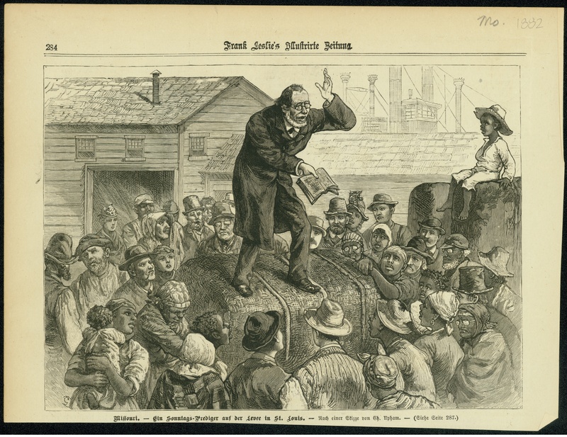 "Missouri - Ein Sonntags-Prediger Auf Der Levee in St. Louis."