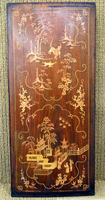 Large Carved Panel Inlayed with Ivory from the Chinese Pavilion at the 1904 World's Fair