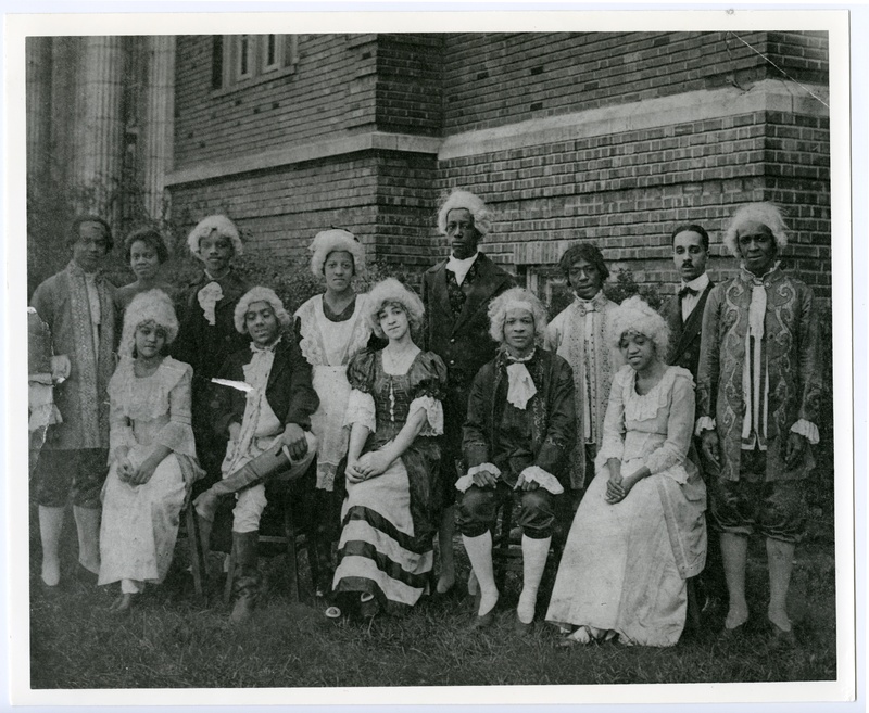 Masque And Wig Club at Sumner High School. Dr. Herman Dreer Seated with Hands on Knees