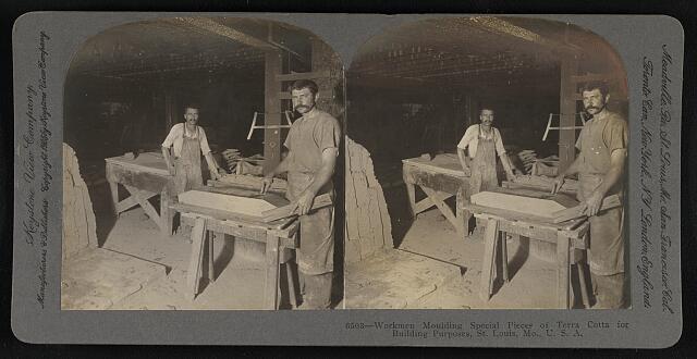 Workmen Molding Special Pieces of Terra Cotta for Building Purposes