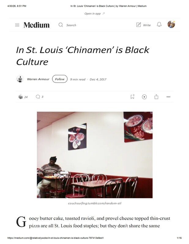 Blog Article: "In St. Louis 'Chinamen' is Black Culture"