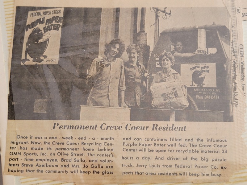 Newspaper Clipping: Permanent Creve Coeur Resident