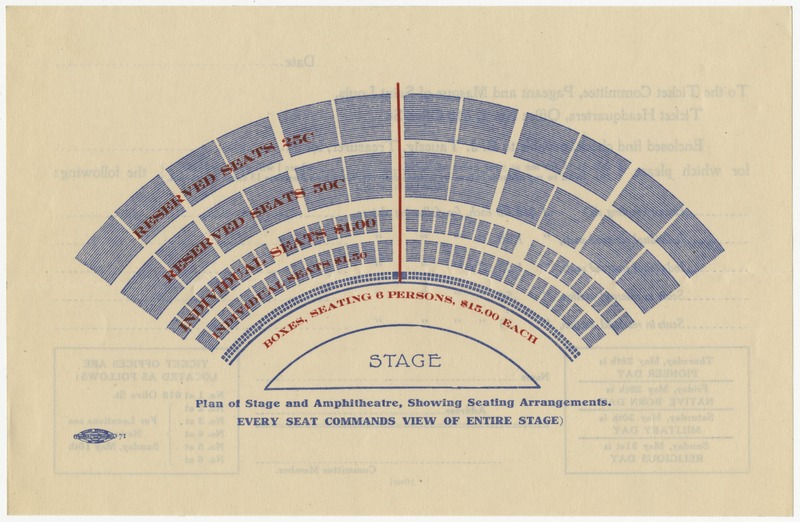 Stage plan and seating prices