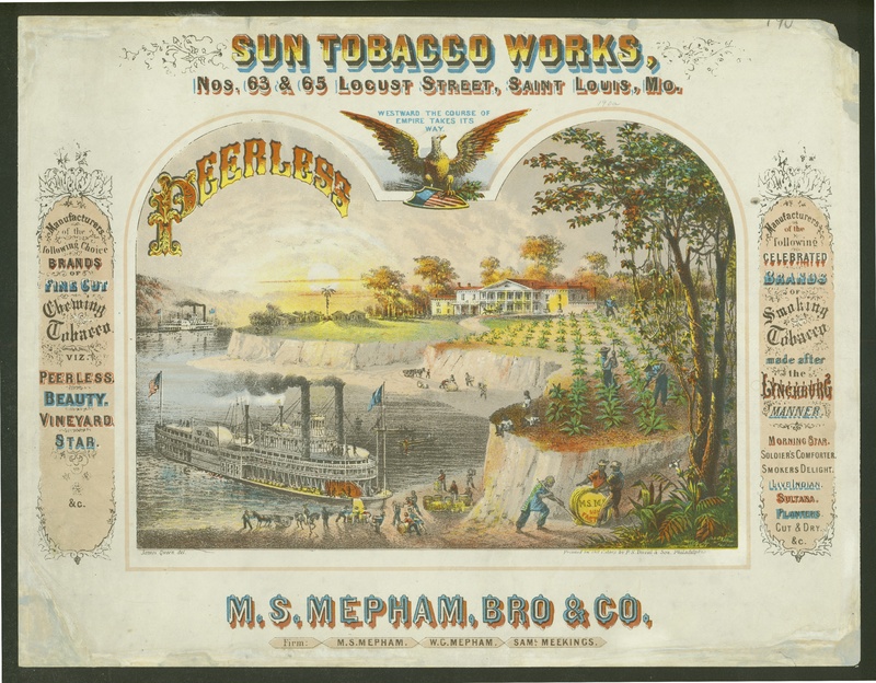 "Sun Tobacco Works, Nos. 63 And 65 Locust Street, Saint Louis, Mo. Ms. Mepham, Bro And Co."