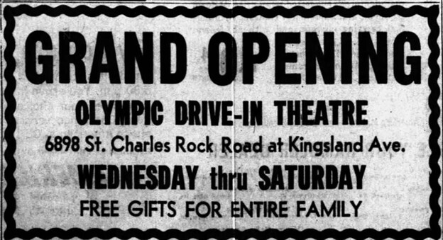 Olympic Drive-In Advertisement – August 14th, 1962