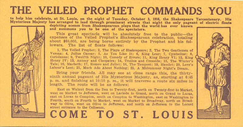 Veiled Prophet Society Pageant Invitation