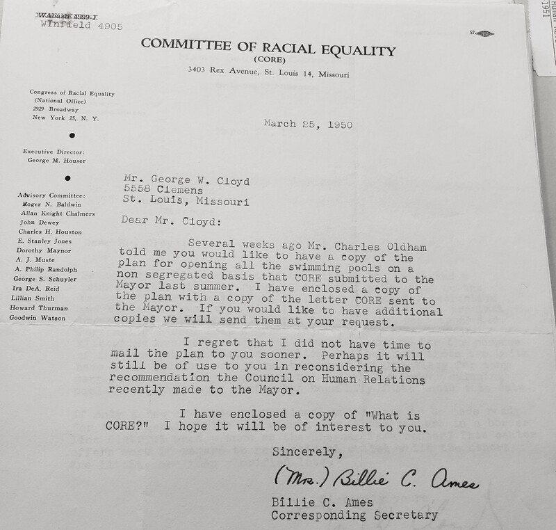 Letter from CORE to George Cloyd