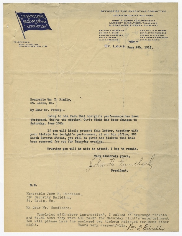 Weather Postponement Notice, June 6, 1916