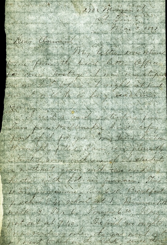 Letter Signed M.B. Eno, St. Louis, to Onward Bates, March 8, 1881