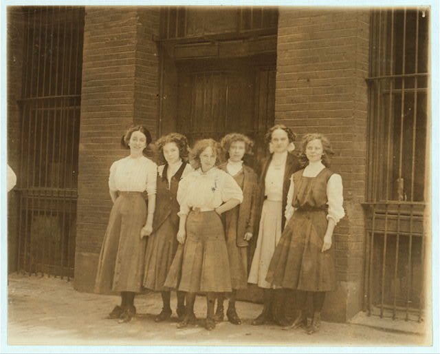 Young girls who work 9 to 10 hours a day in Inland Type Foundry. St. Louis. Location: St. Louis, Missouri.