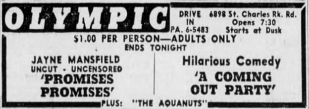 Olympic Drive-In Advertisement – June 16th, 1964