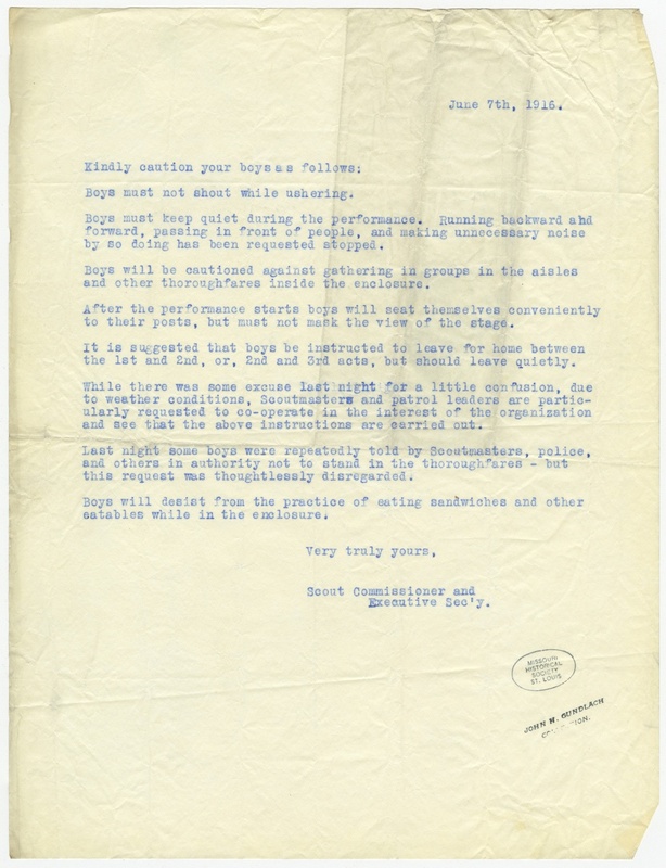 Rules for Ushers at "As You Like It" Performances