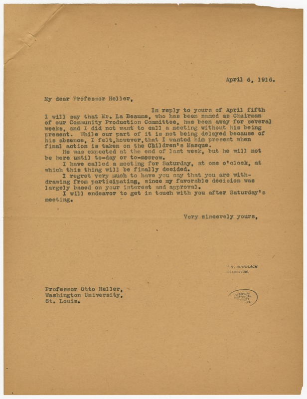 Letter to Otto Heller Regarding His Withdrawal