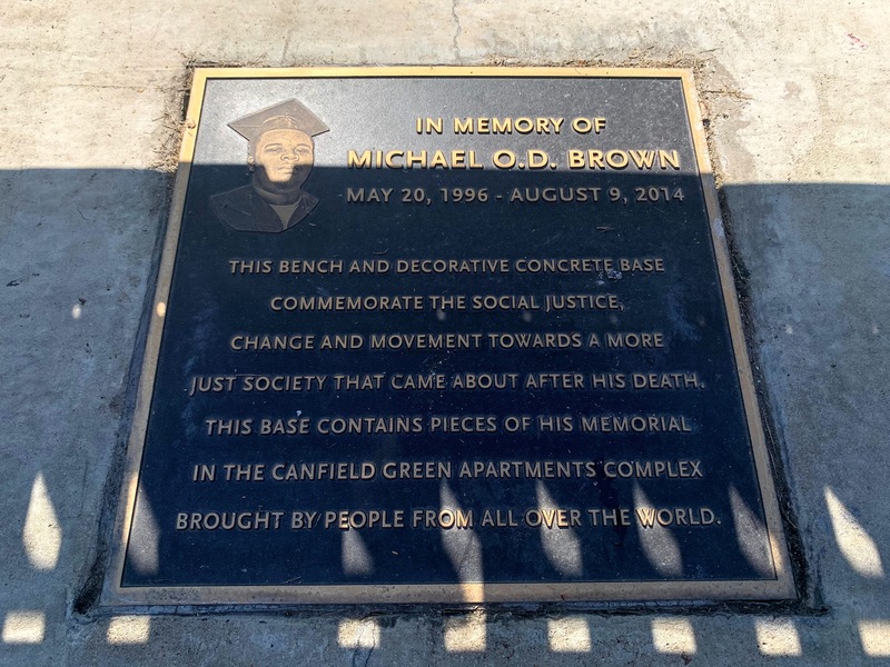 Michael Brown Plaque Underneath the Bench