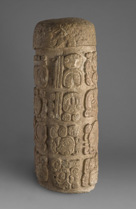 Mayan Column with Hieroglyphs