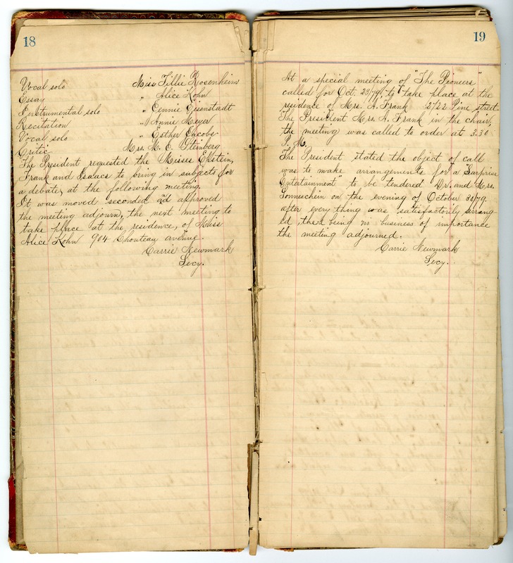 Minute Book of the Pioneers, October 17, 1879-May 6, 1881
