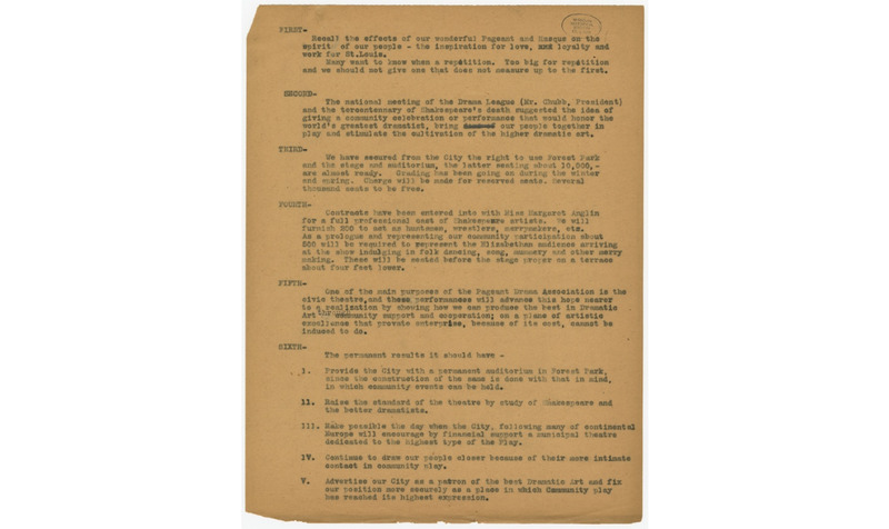 St. Louis Pageant Drama Association Resolution, 1915